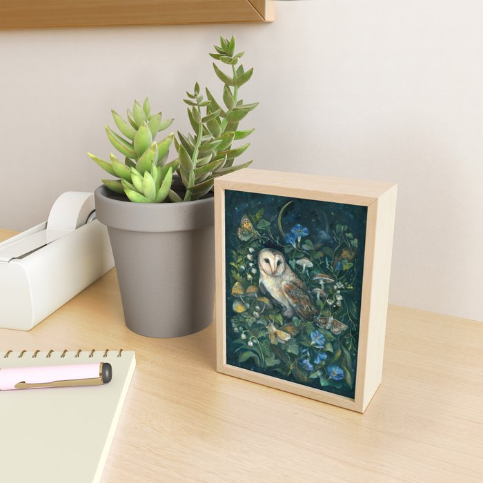 Barn Owl Forest Mini Art Print Gallery Image 2