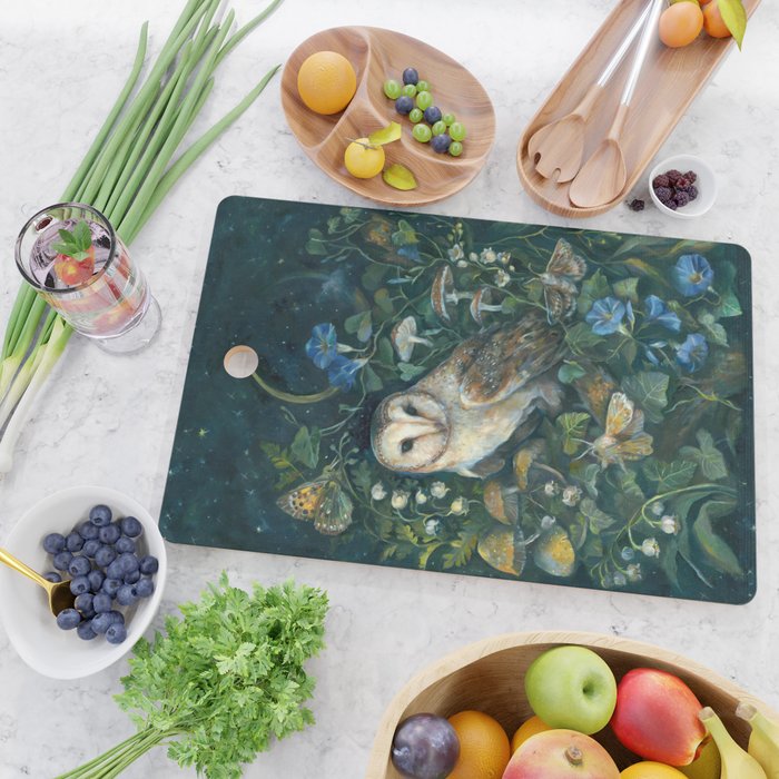 Barn Owl Forest Cutting Board Gallery Image 2