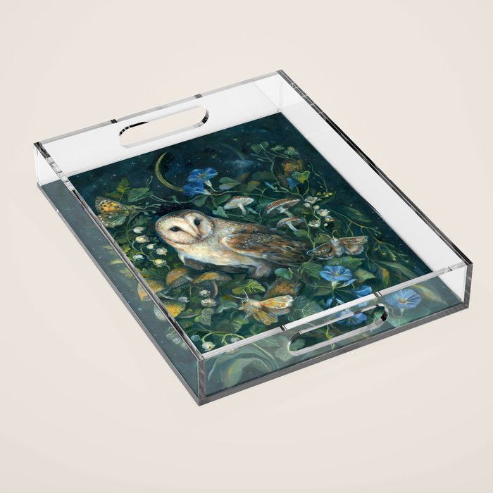Barn Owl Forest Acrylic Tray Gallery Image 1