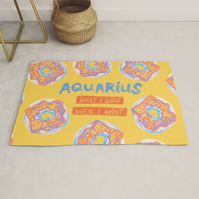 Aquarius Confidence in Buttercup Yellow | Zodiac Series Rug Gallery Image 1