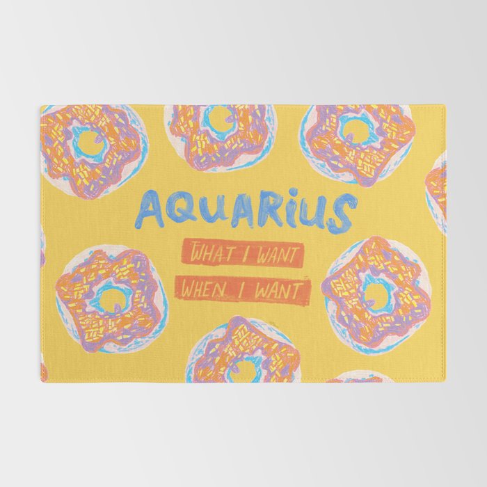 Aquarius Confidence in Buttercup Yellow | Zodiac Series Rug Gallery Image 2