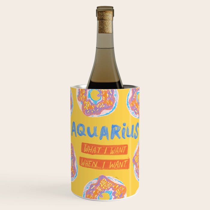 Aquarius Confidence in Buttercup Yellow | Zodiac Series Wine Chiller Gallery Image 1