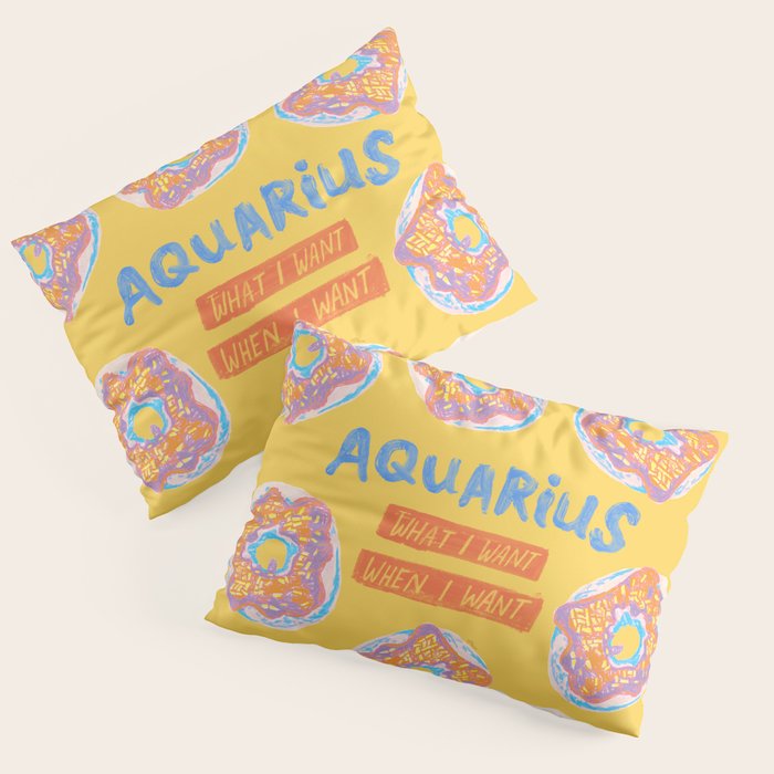 Aquarius Confidence in Buttercup Yellow | Zodiac Series Pillow Sham Gallery Image 3