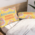 Aquarius Confidence in Buttercup Yellow | Zodiac Series Pillow Sham Gallery Image 2