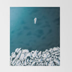 Minimalist Ice Bergs in the blue Ocean Throw Blanket Gallery Image 2