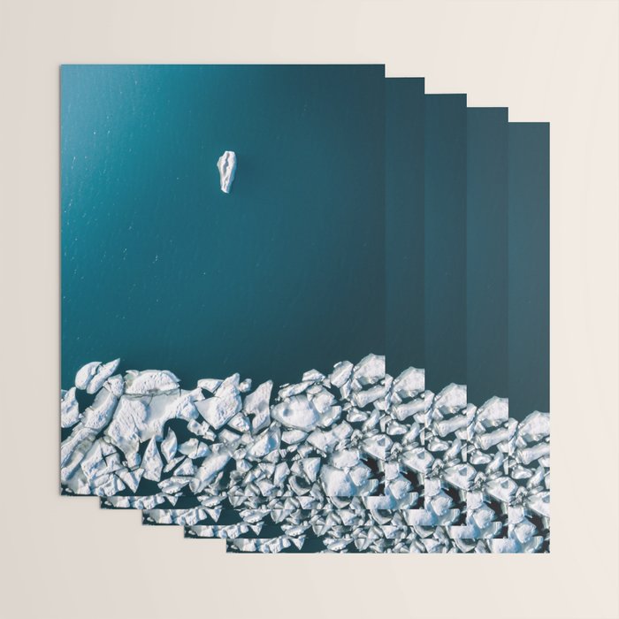 Minimalist Ice Bergs in the blue Ocean Wrapping Paper Gallery Image 3