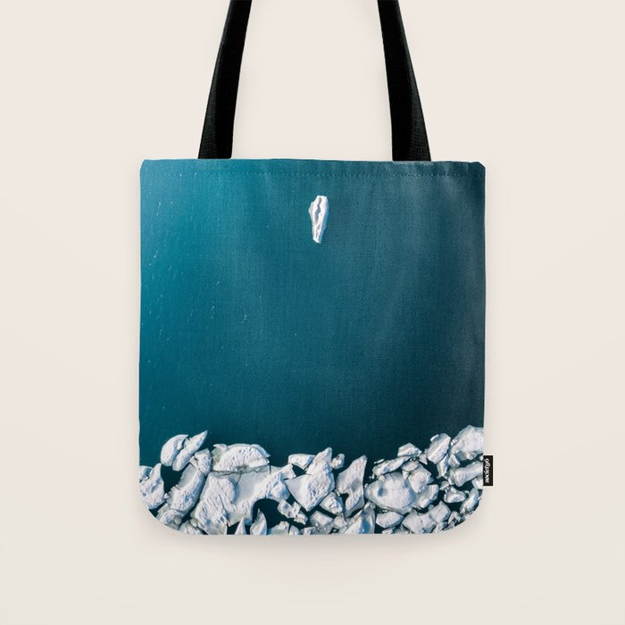 Minimalist Ice Bergs in the blue Ocean Tote Bag Gallery Image 1