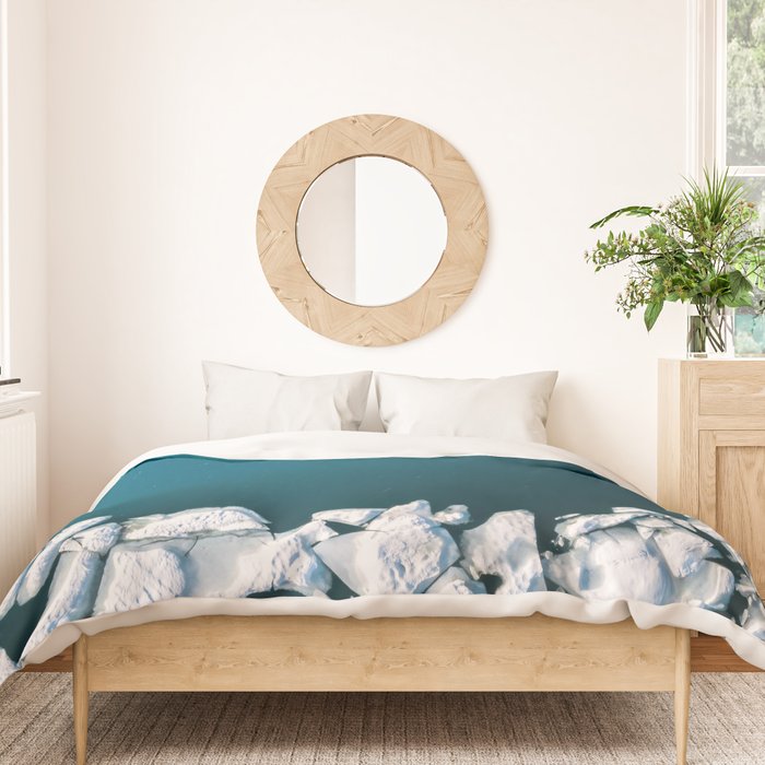 Minimalist Ice Bergs in the blue Ocean Duvet Cover Gallery Image 3