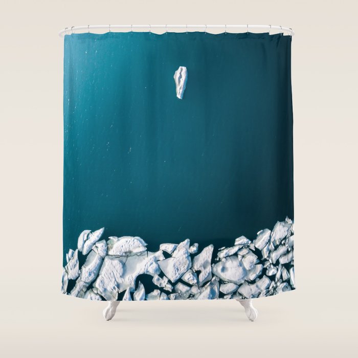 Minimalist Ice Bergs in the blue Ocean Shower Curtain Gallery Image 1