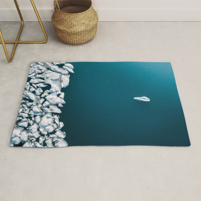 Minimalist Ice Bergs in the blue Ocean Rug Gallery Image 1