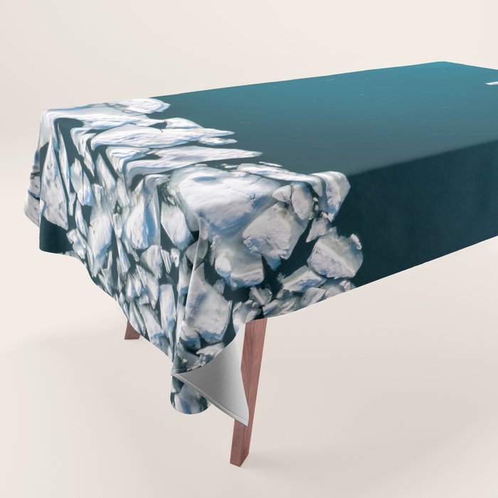 Minimalist Ice Bergs in the blue Ocean Tablecloth Gallery Image 1
