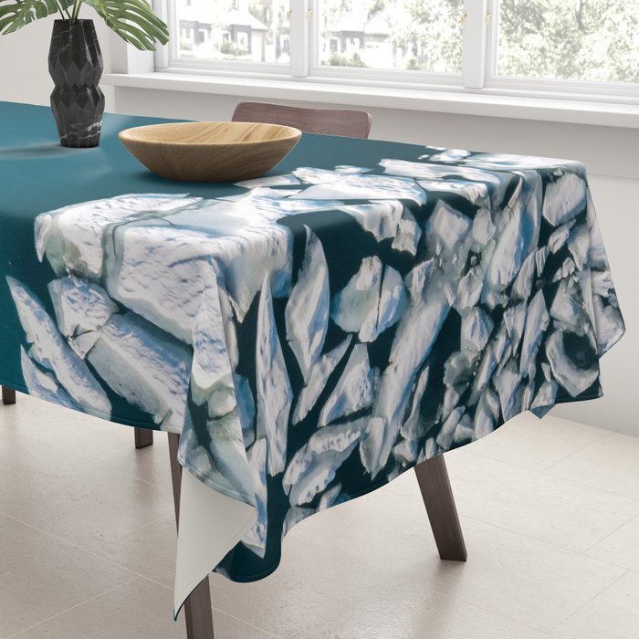 Minimalist Ice Bergs in the blue Ocean Tablecloth Gallery Image 3