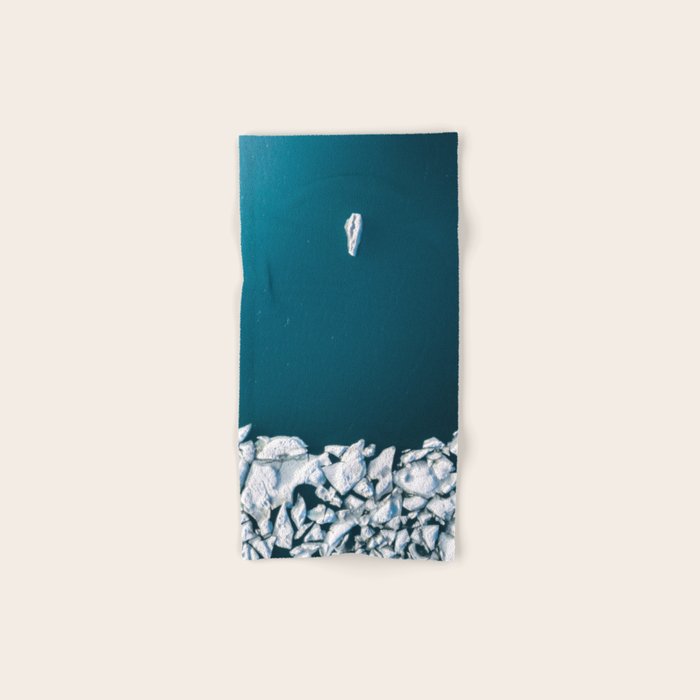 Minimalist Ice Bergs in the blue Ocean Bath Towel Gallery Image 1