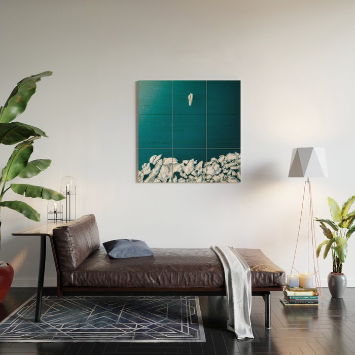 Minimalist Ice Bergs in the blue Ocean Wood Wall Art Gallery Image 2
