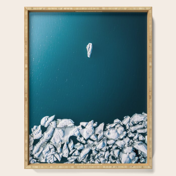 Minimalist Ice Bergs in the blue Ocean Serving Tray Gallery Image 1