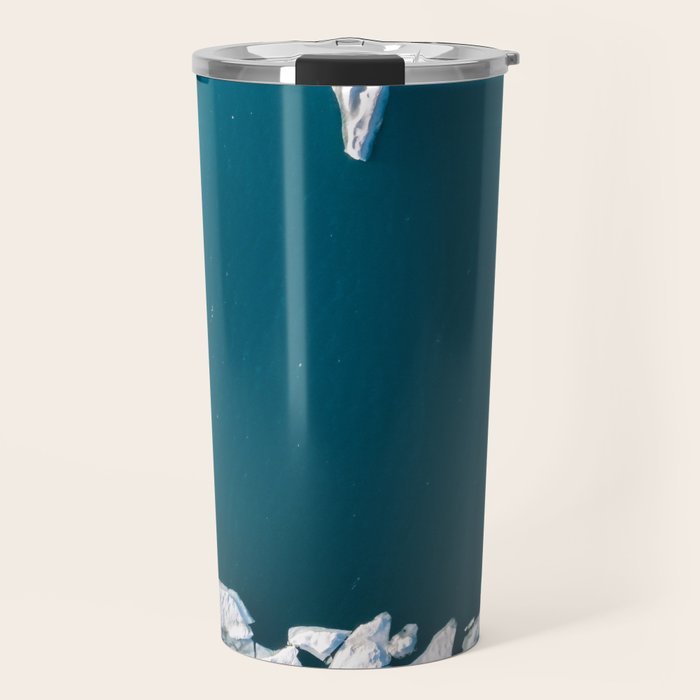 Minimalist Ice Bergs in the blue Ocean Travel Mug Gallery Image 1