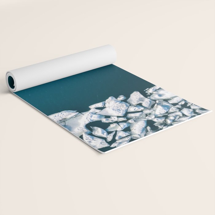 Minimalist Ice Bergs in the blue Ocean Yoga Mat Gallery Image 2