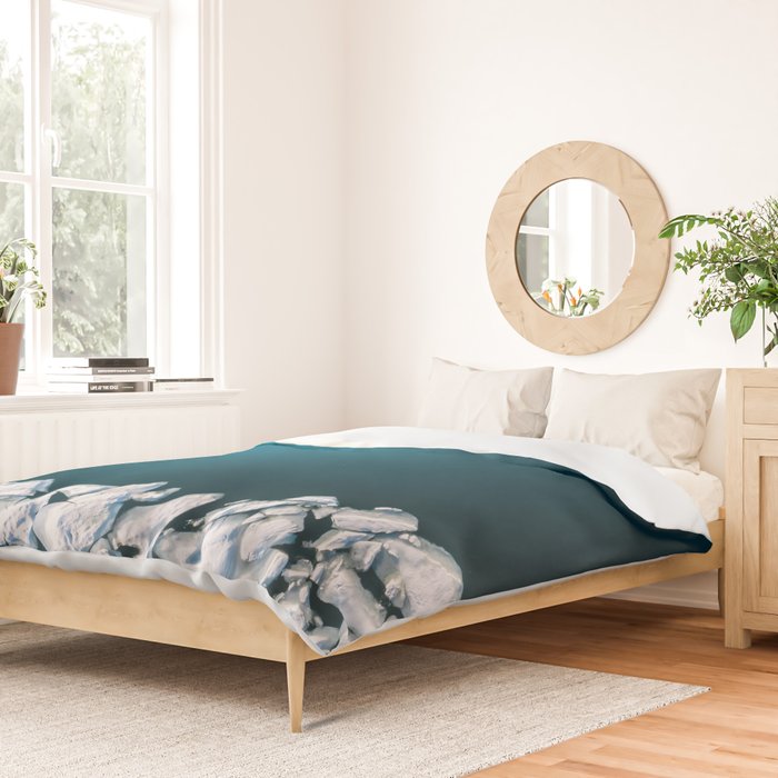 Minimalist Ice Bergs in the blue Ocean Duvet Cover Gallery Image 2