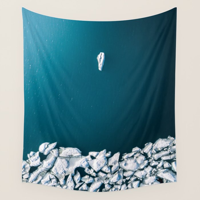 Minimalist Ice Bergs in the blue Ocean Wall Tapestry Gallery Image 4