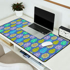 Colorful Folk Art Easter Eggs in Lavender & Green Desk Mat Gallery Image 2