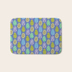 Colorful Folk Art Easter Eggs in Lavender & Green Bath Mat Gallery Image 1