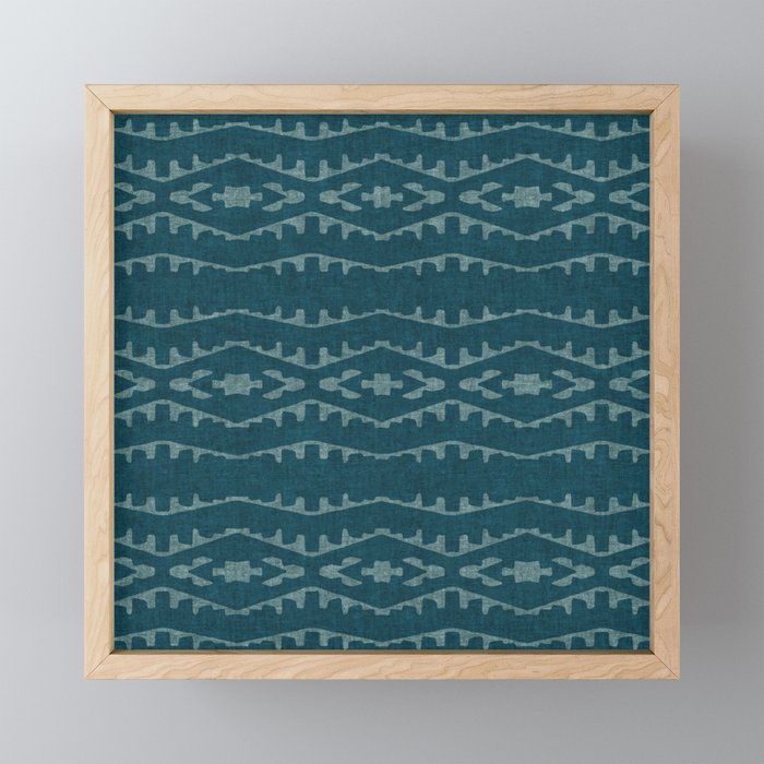 Country Western Pattern in Teal Mini Art Print Gallery Image 1