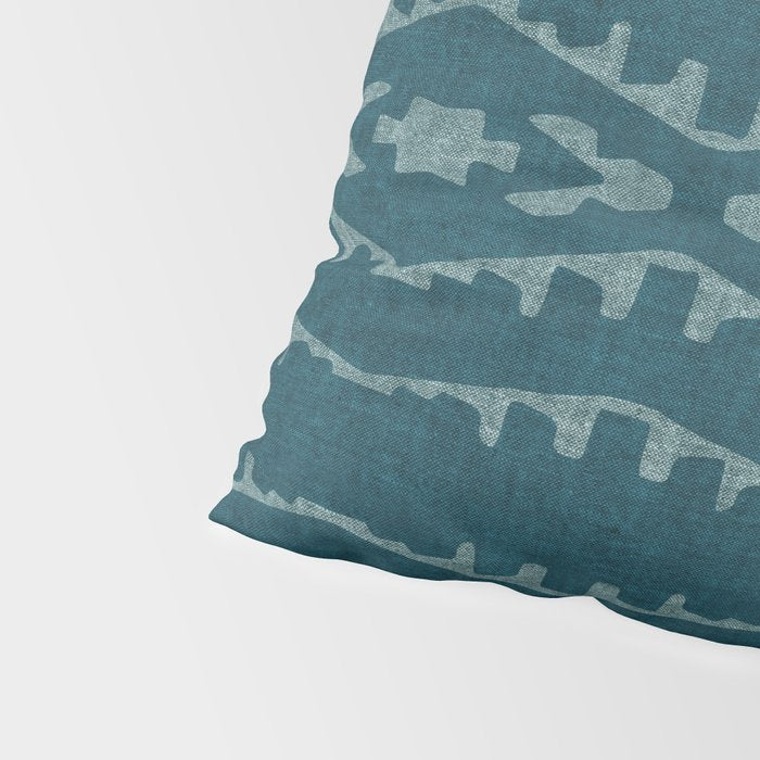 Country Western Pattern in Teal Pillow Sham Gallery Image 4