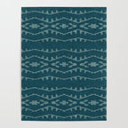 Country Western Pattern in Teal Poster Gallery Image 4