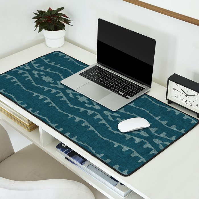 Country Western Pattern in Teal Desk Mat Gallery Image 2