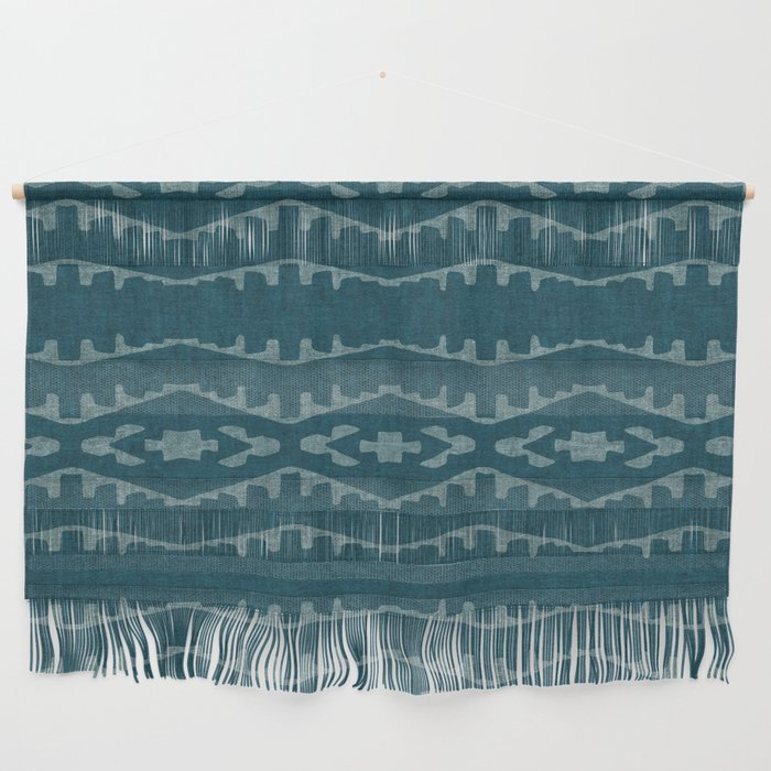 Country Western Pattern in Teal Wall Hanging Gallery Image 1
