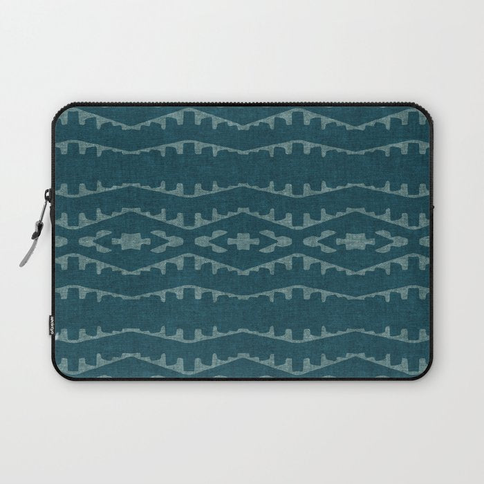 Country Western Pattern in Teal Laptop Sleeve Gallery Image 1