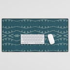 Country Western Pattern in Teal Desk Mat Gallery Image 1