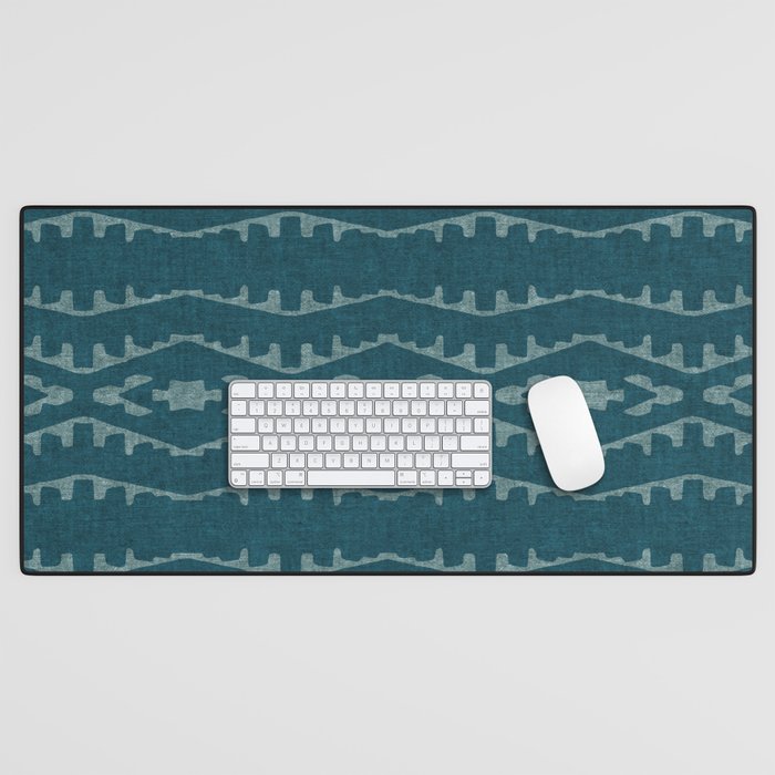Country Western Pattern in Teal Desk Mat Gallery Image 1