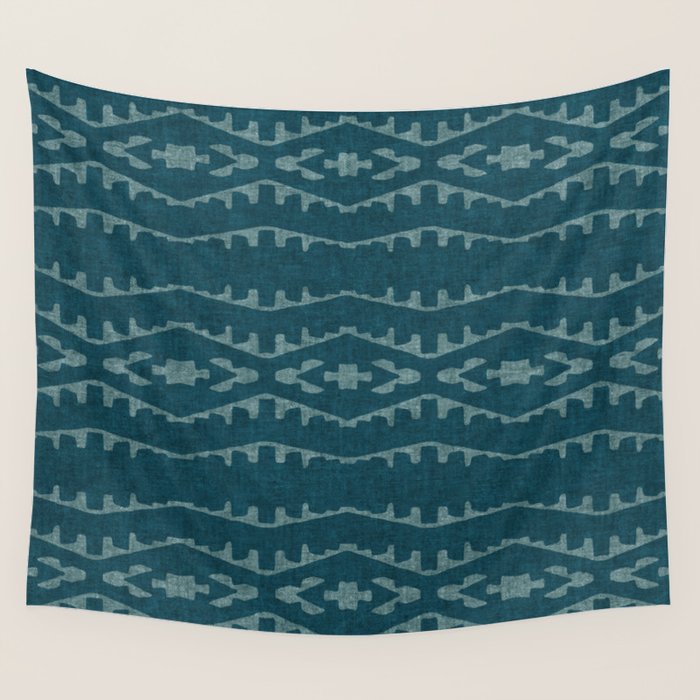 Country Western Pattern in Teal Wall Tapestry Gallery Image 4