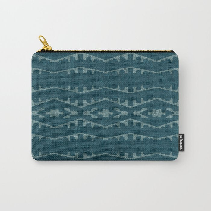 Country Western Pattern in Teal Carry All Pouch Gallery Image 1