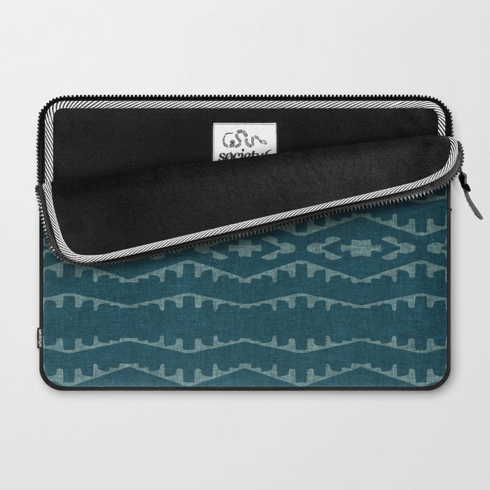 Country Western Pattern in Teal Laptop Sleeve Gallery Image 2
