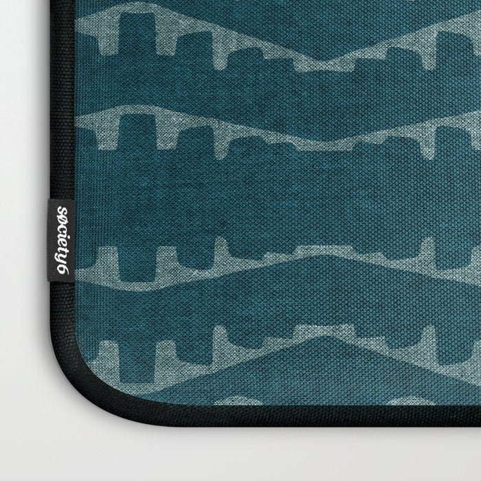 Country Western Pattern in Teal Laptop Sleeve Gallery Image 3