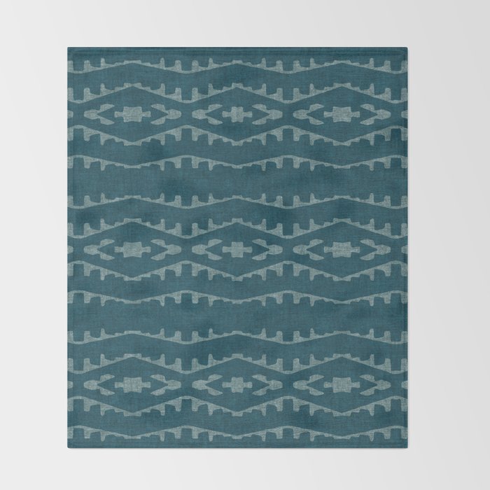 Country Western Pattern in Teal Throw Blanket Gallery Image 2