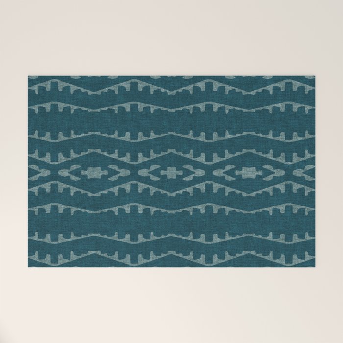 Country Western Pattern in Teal Welcome Mat Gallery Image 1