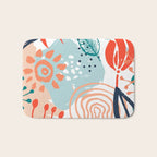 Summer Abstract, Floral Prints, Orange, Teal, Blue, Colourful Prints. Bath Mat Gallery Image 1