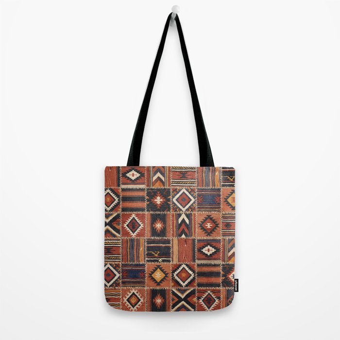 Geometric Tribal Patchwork Rug Design Tote Bag Gallery Image 2