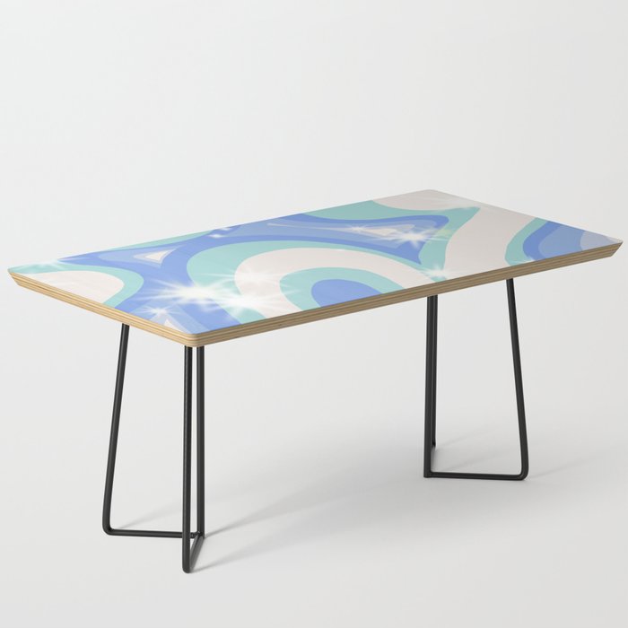 Groovy retro swirls blue Coffee Table Gallery Image 1