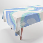 Groovy retro swirls blue Tablecloth Gallery Image 1