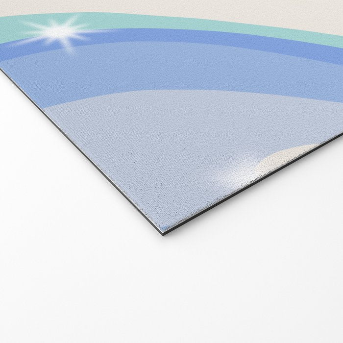 Groovy retro swirls blue Welcome Mat Gallery Image 2