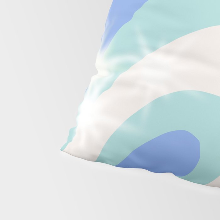 Groovy retro swirls blue Pillow Sham Gallery Image 4