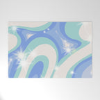 Groovy retro swirls blue Welcome Mat Gallery Image 1