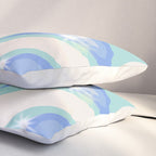 Groovy retro swirls blue Pillow Sham Gallery Image 3