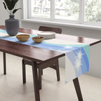 Groovy retro swirls blue Table Runner Gallery Image 2