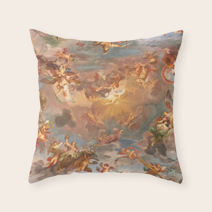 Renaissance Painting Cherubs Rome Fresco Ceiling Throw Pillow Gallery Image 6