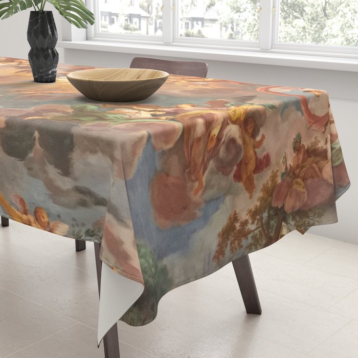 Renaissance Painting Cherubs Rome Fresco Ceiling Tablecloth Gallery Image 3